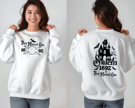 Women's Halloween Salem 1692 They Missed One Both Sides Sweatshirt