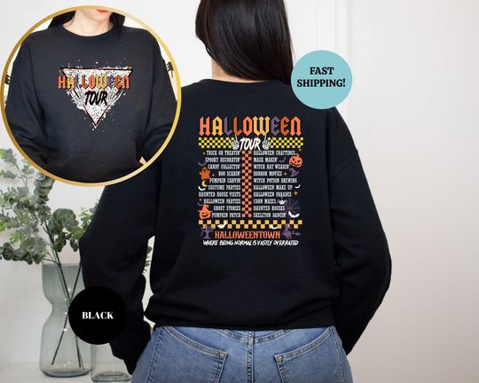 Discover Halloween Tour Sweatshirt and Hoodie, Retro Halloween Sweater