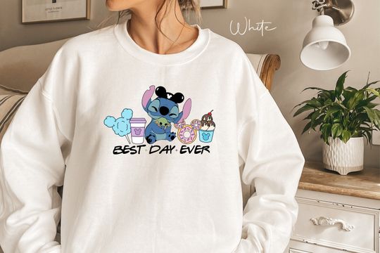 Discover Stitch Sweatshirt, Best Day Ever Stitch & Baby Yoda Snacks Sweatshirt