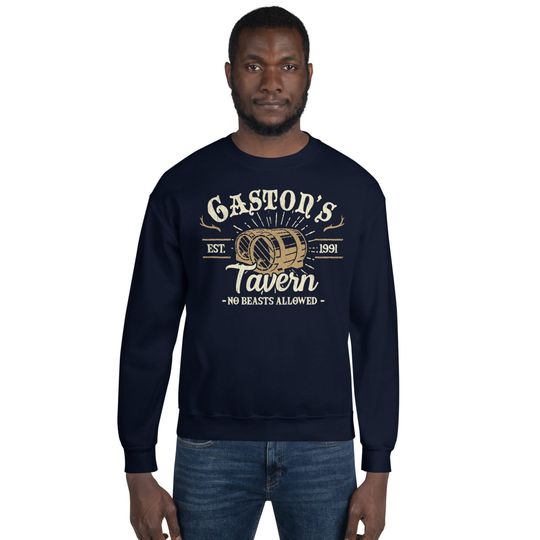 Discover Gaston's Tavern Sweatshirt, Beauty and the Beast Crewneck, Men's Disney Theme Sweatshirt