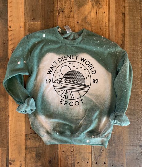 Discover walt disney world sweatshirt, epcot sweatshirt, disney bleached sweatshirt