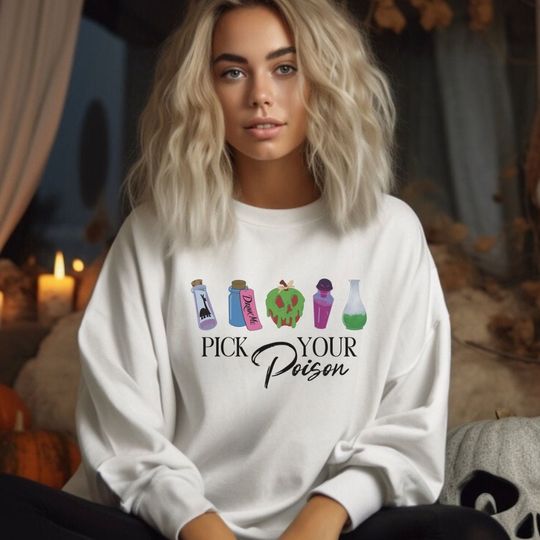 Pick Your Poison Crewneck Sweatshirt | Halloween Sweatshirt | Spooky Season Sweatshirt