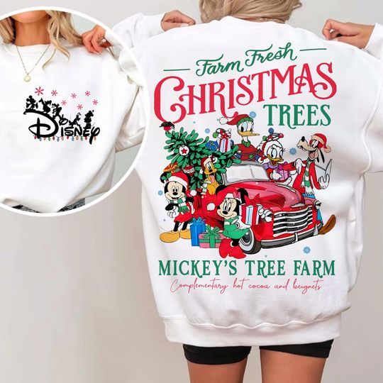 Discover Christmas Mouse and Friends Tree Farm Sweatshirt, Merry Christmas Shirt