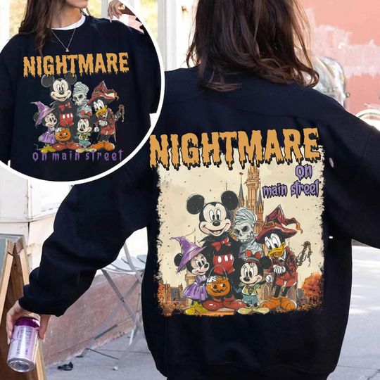 Discover Bundle Nightmare On Main Street Sweatshirt, Retro Halloween Shirt