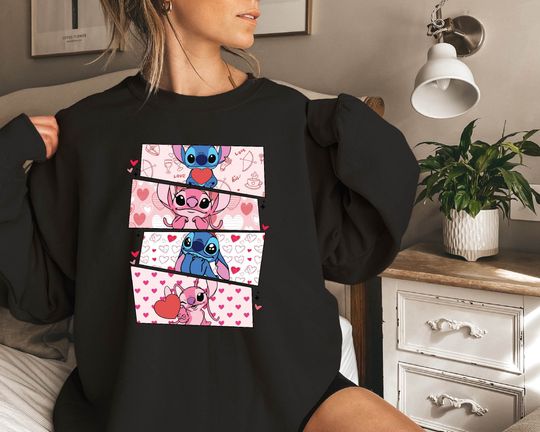 Discover Stitch Valentine's Day Sweatshirt, Disney Valentine's Day Sweatshirt, Disney Sweatshirt