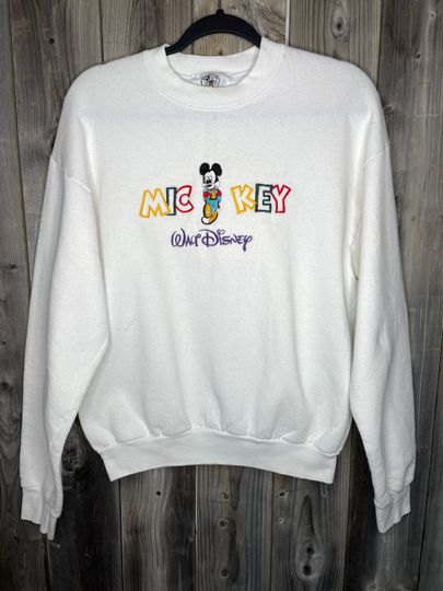 Discover Vintage 1990s Mickey Mouse Walt Disney Sweatshirt Large Cartoon retro 90s