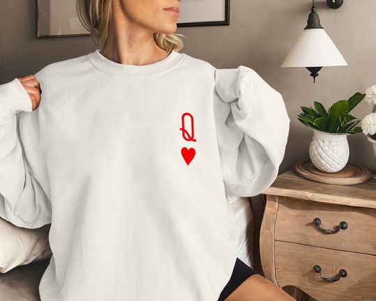 Discover Women's Queen of Hearts sweatshirt inspired by Disney's Alice in Wonderland card games