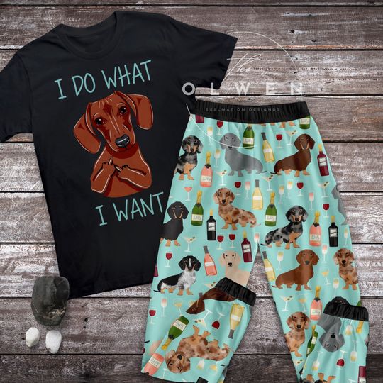 Dachshund Dog Holiday Pajamas Set, Cute Dachshund Christmas Pajamas Set, Dachshund Family Pajamas For Adult And Kids