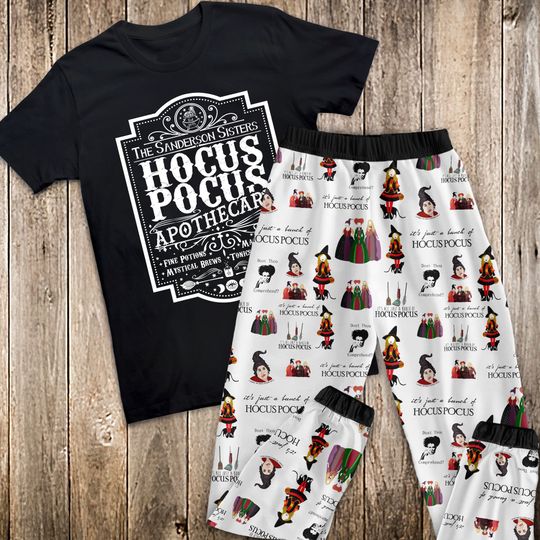 Hocus Pocus Horror Movie Pajamas Set, Its Just A Bunch Of Pajamas Set, Sanderson Sisters Pajamas For Adult And Kids