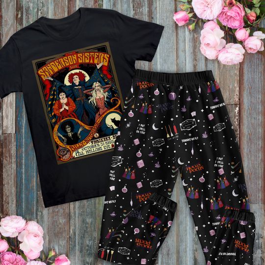 Hocus Pocus Horror Movie Pajamas Set, Its Just A Bunch Of Pajamas Set, Sanderson Sisters Pajamas For Adult And Kids
