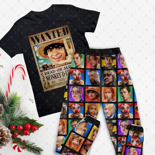 One Piece Live Action Pajamas Set, Family Pajamas, Family Christmas Pajamas Set.