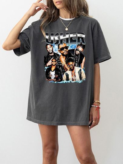 Discover Vintage Usher 90s Shirt, Retro Usher Graphic Tee, Usher Rap Hip Hop Clothing, Usher Fan Unisex Tee, Limited Rapper Usher Shirt