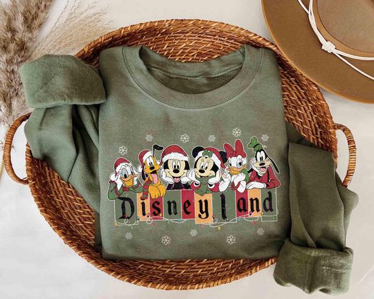 Discover Vintage Disneyland Christmas Sweatshirt, Magical Land Mickey & Friends Xmas Tee, Mickey's Very Merry Christmas 2024 Family Holiday Trip