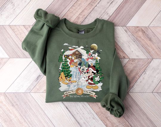 Discover Walt Disney World Christmas Sweatshirt, Merriest Place In The World Sweatshirt, Christmas Sweater, Christmas Mickey And Friends Sweatshirt
