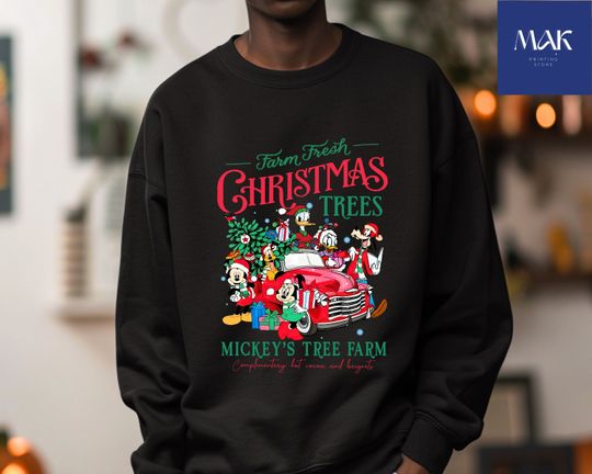 Discover Disney Friends Christmas Sweatshirt, Mickey Minnie Mouse Christmas Light Sweatshirt, Donald Duck Christmas Hoodie, Disney Christmas Sweater