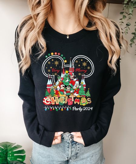 Discover Mickey's Very Merry Christmas Party Shirt, Mickey And Friends Christmas Sweatshirt, Disney Christmas Party 2024 T-Shirt, Family Matching Tee