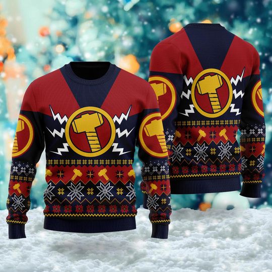 Thor 3D All Over Printed shirt, Superhero Movie Ugly Christmas Sweater, Thor Xmas Sweatshirt, Christmas Gift For Men Women Kid