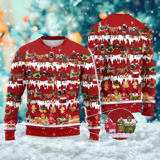 Discover Donkey Farming Ugly Christmas Sweater, Donkey Farm Xmas Sweatshirt, Christmas Gift For Men Women Kid, Farmer Christmas Jumper