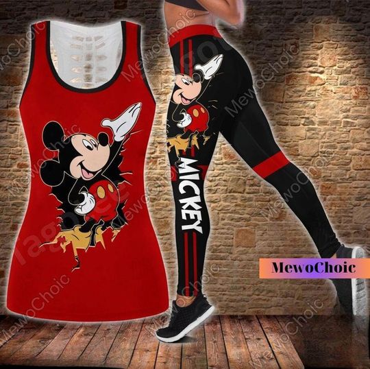 Halloween Mickey Mouse Tank Top, Mickey Womens Tank Top, Disney Summer Fitness Leggings