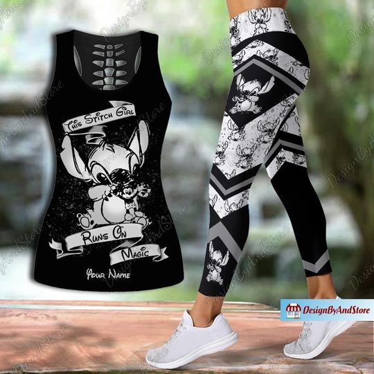 Stitch Disney Tank Top, Cute Stitch Leggings, Funny Stitch Workout Tank Custom Name Tank