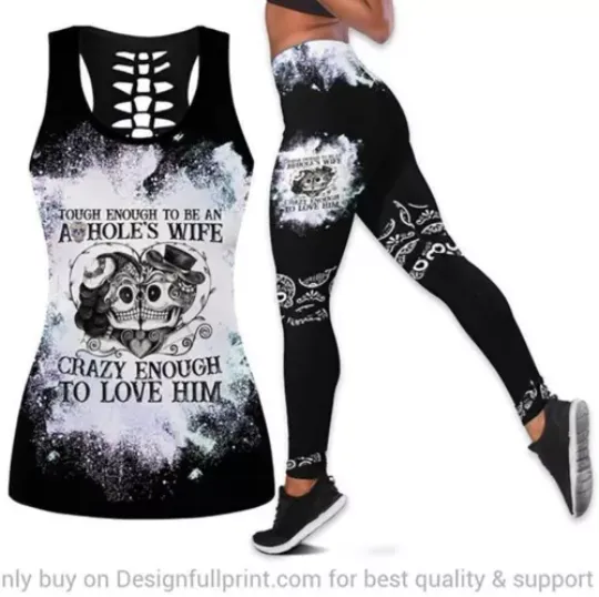 Discover Set Leggings Top Skull Skull SPORT GYM Fitness Home Dress Training Suit