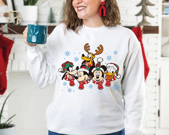 Discover Disney Mickey and Friends Christmas Shirt, Mickey Mouse Christmas Sweatshirt, Disneyland Family Christmas Tee, Disney Mickey Tees