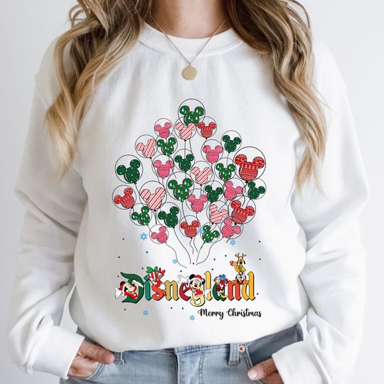 Discover Disneyland Merry Christmas Sweatshirt, Disney Mickey Balloons Sweatshirt,Christmas Trip Sweatshirt, Disney Christmas Shirt
