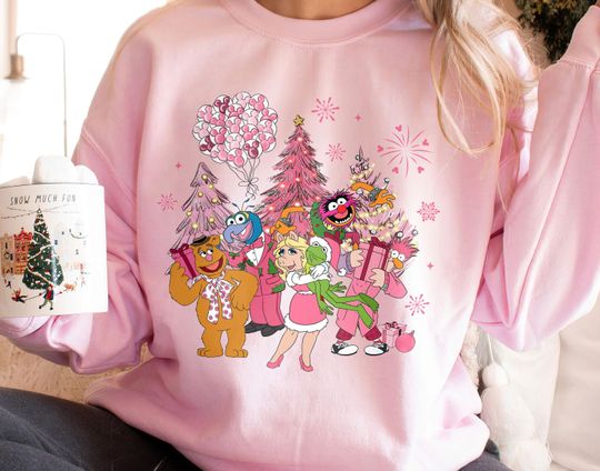 Discover Disney Christmas Shirt the Muppets Show Characters Pink Christmas Light Sweatshirt, Christmas Vacation Shirt, Christmas Gift