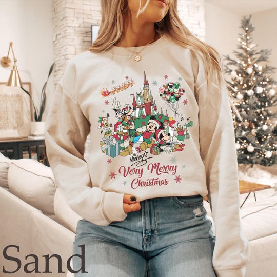 Discover Mickey's Very Merry Christmas Sweatshirt, Mickey And Friends Christmas Sweatshirt, Disney Christmas Shirt, Disney Christmas Holiday Shirt