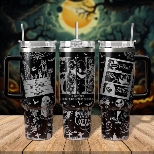 Nightmare Christmas Tumbler 40oz, Jack And Sally Tumbler Cup, Oogie Boogie Coffee Tumbler, Disney Trip Tumbler, Trick Or Treat Tumbler