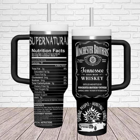 Supernatural 40oz Tumbler, Winchester Brother Tumbler Cup, Supernatural Coffee Tumbler, Sam Winchester Tumbler, Dean Winchester Tumbler