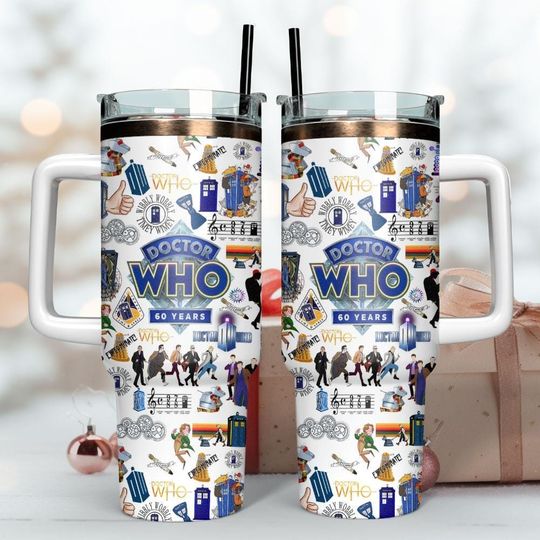 Doctor Who 40oz Tumbler, Doctor Who Tardis Tumbler Cup, Dr Who Series Coffee Tumbler, Dr Who Tv Show Tumbler, Halloween Movie Gift