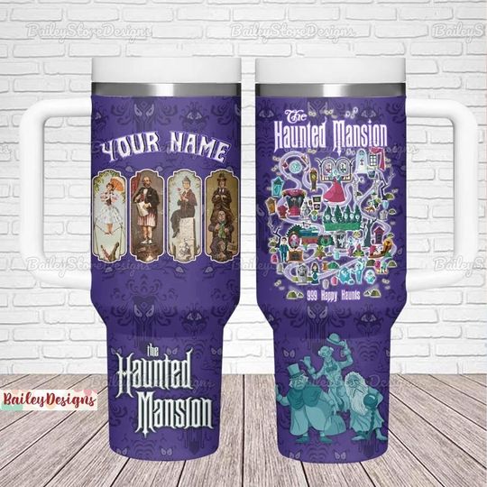 Haunted Mansion Tumbler 40 oz, Halloween Haunted Tumbler Cup, Custom Hitchhiking Ghosts Steel Tumbler, Horror Movie Stainless Tumbler