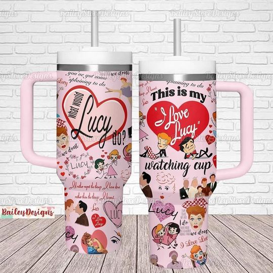 I Love Lucy Tumbler 40oz, I Love Lucy Stainless Tumbler, I Love Lucy Insulated Tumbler, I Love Lucy Drinkware Tumbler, I Love Lucy Gift