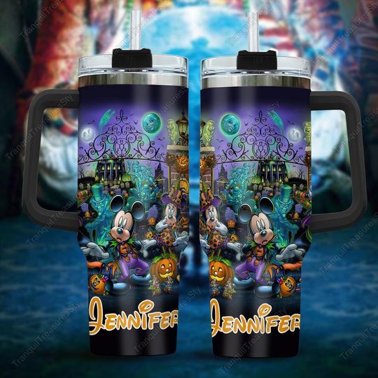 Custom Mickey Haunted Mansion Tumbler 40oz, Stretching Room, Foolish Mortals, Haunted Mansion 1969 Cup, Disneyland Halloween Tumbler