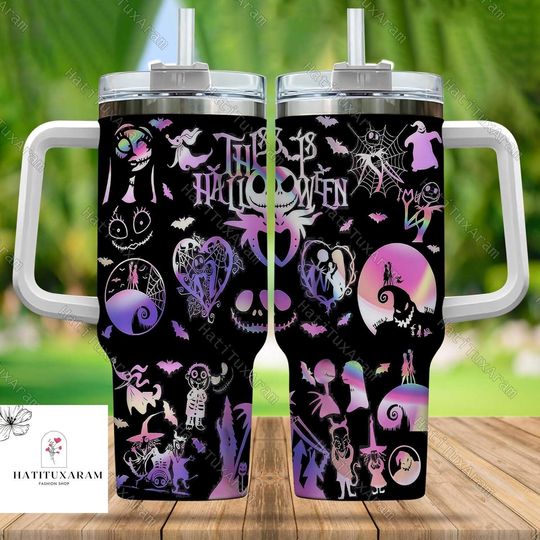 Discover Halloween Jack Skellington Engraved Tumbler 40oz, Disneyland Halloween Tumbler, Spooky Season, Trick Or Treat Tumbler, Mickeys Not So Scary
