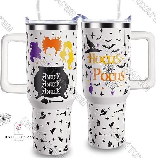Discover Halloween Disney Hocus Pocus Witches Tumbler, Disney Besties Gift, 40oz Tumbler With Handle, Trick Or Treat, Halloween Gifts For Women