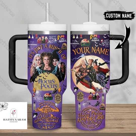 Halloween Hocus Pocus Witches Tumbler, Sanderson Sisters Tumbler, Spooky Season Tumbler, Custom Halloween Cup, Halloween Party Gift