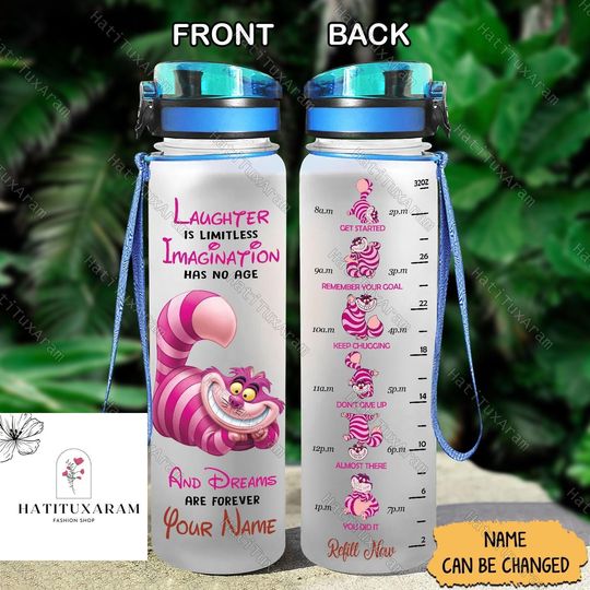 Discover Halloween Cheshire Water Bottle, Cheshire 32oz Water Bottle, Custom Cheshire Bottle, Disney Water Bottle, Disney Cat Drink Bottle
