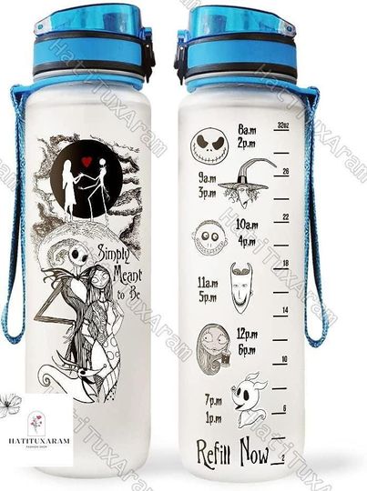 Discover Halloween Jack And Sally Water Bottle, Jack Skellington Bottle, 32oz Water Bottle, Halloween Sports Bottle, Nightmare Before Christmas