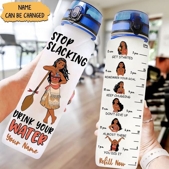 Moana Water Tracker Bottle, Custom Moana Water Bottle, Disney Moana Bottle, Hei Hei And Pua, Fitness Bottle, Disney Hawaii Bottle