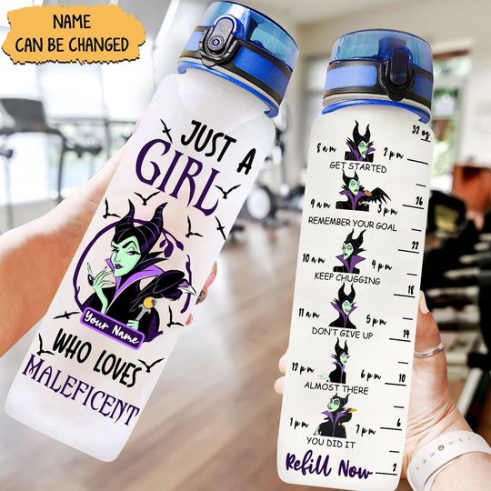 Halloween Maleficent Water Bottle, Custom Maleficent Bottle, Disney Villians Bottle, Evil Queen Bottle, Sleeping Beauty Bottle