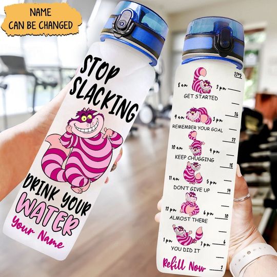 Discover Cheshire Cat Water Bottle, Disney Cat Bottle 32oz, Alice In Wonderland, Personalized Cheshire Cat Bottle, We're All Mad Here