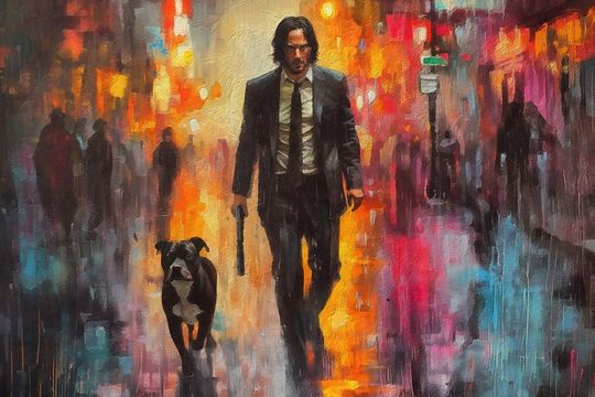 Discover John Wick Canvas Print, Baba Yaga Wall Art, John Wick Painting, John Wick Print