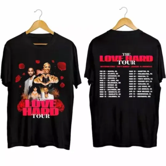 Discover The Love Hard Tour 2024 Shirt, The Love Hard 2024 Concert T-Shirt