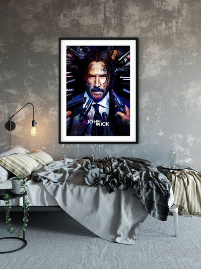Discover John Wick Movie Fan Art, Premium Poster, Art Print - Ideal for Game Room / Man Cave / Office / Living Room - Cool gift idea