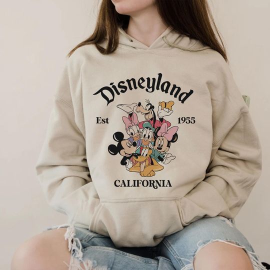 Discover Disneyland California Sweatshirt, Retro Mickey And Friends, Est 1955 Hoodie