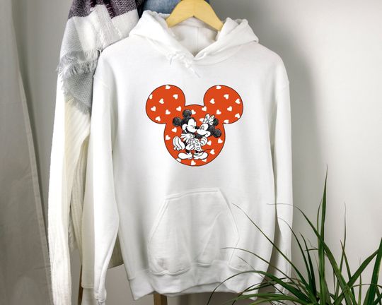 Discover Mickey and Minnie Hoodie, Disney Couple Hoodie, Mickey Head Valentine's Day Hoodie