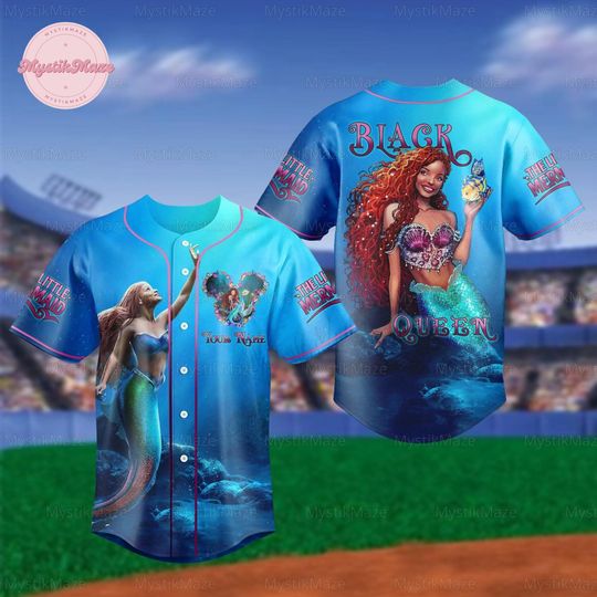 Discover Little Mermaid Jersey, Ariel Baseball Jersey, Ariel Baseball Shirt, Little Mermaid Jersey Shirt, Disney Fan Birthday Gift