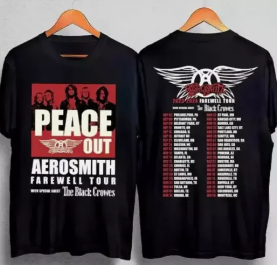 Discover Aerosmith 2024 Peace Out Farewell Tour T-Shirt Music Unisex T-Shirt Gift Fans